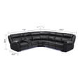 thumbnail image 3 of Aviator Modern Style Recliner Sectional Sofa made with Wood in Black, 3 of 7