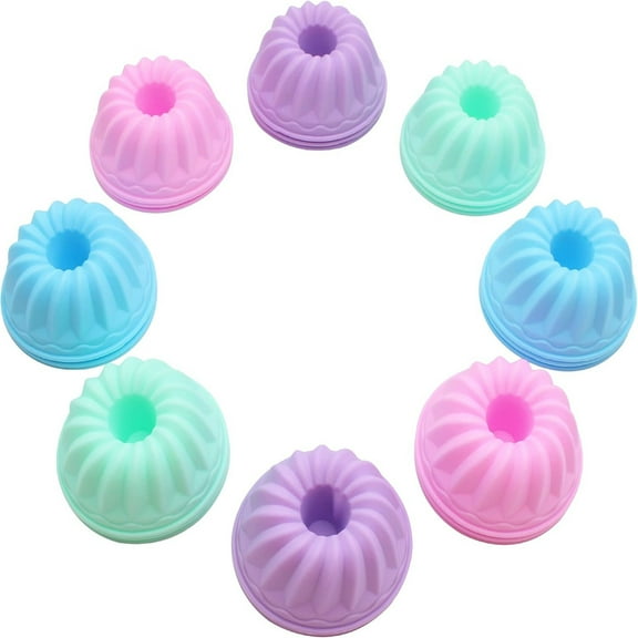 24pack Silicone Baking Cups, Pumpkin Silicone Baking Cake Molds, Nonstick Cupcake Liners, Fancy Dessert Tray - Jelly and Muffin Cups