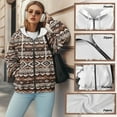 thumbnail image 6 of Uorisanigo Native Aztec Womens Zip Up Hoodies Sweatshirt Loose Pocket Oversized Drop Shoulder Sweatshirt Lightweight Fashion Winter Fall Clothes Size 2XL, 6 of 7