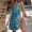 Dark Blue, variant on Drovellove Loose Curved Hem Casual Beach Sundress with Pockets, Women V Neck Spaghetti Strap Floral Print Mini Summer Dresses