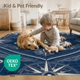 thumbnail image 4 of ODIKA 5'x7' Washable Area Rug Vintage Maritime Octopus Motif Grid Chart Decorative Nautical for Dining Room, Under Table, Home Office, Non-Slip Chair-Friendly, 4 of 7