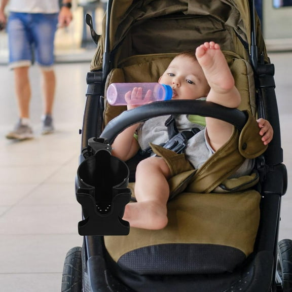 DECOMELODY Cyclists Wheelchair Cup Holder 1Pack Black Plastic Anti Slip Adjustable