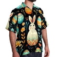 thumbnail image 2 of Easter Men's Short Sleeve Poplin Shirt - Casual Printed Button Down Short Summer Beach Shirts Unisex940, 2 of 6