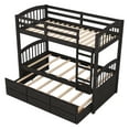 thumbnail image 6 of Euroco Twin Over Twin Wood Bunk Bed with Trundle and Drawers for Bedroom for Kids Teens, Dark Brown, 6 of 13