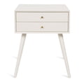 thumbnail image 3 of Kate and Laurel Finco Midcentury Modern Style Side Table with 2 Drawers, White Finish with Brass Hardware, 3 of 6