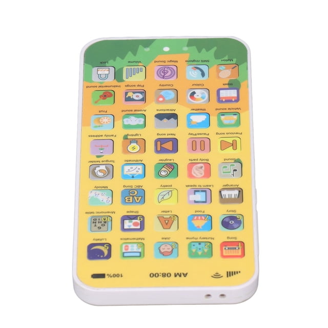 Touch Screen Early Education Machine, Rechargeable Toy Phone with 40 Buttons for Children Language Learning and Music Playback