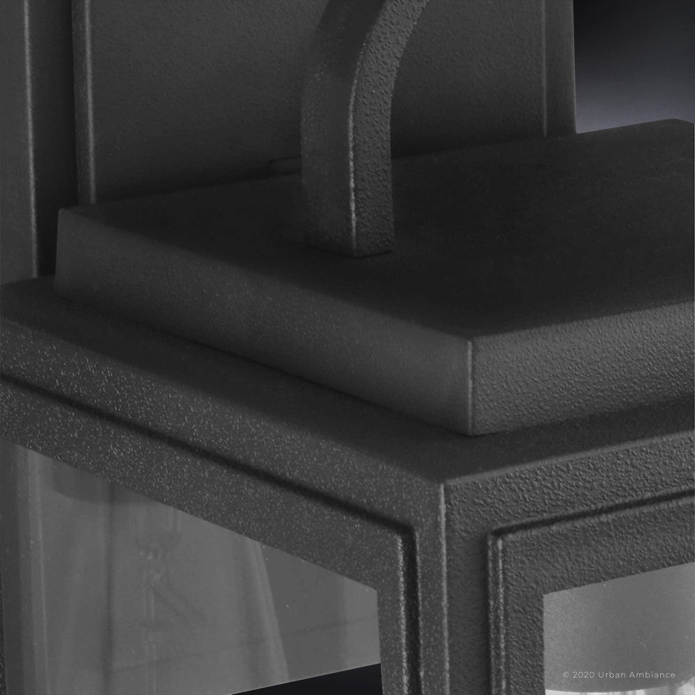 Luxury Farmhouse Wall Sconce, 11.875H x 5.5W, with Modern Farmhouse Style, Midnight Black, UHP1385 by Urban Ambiance