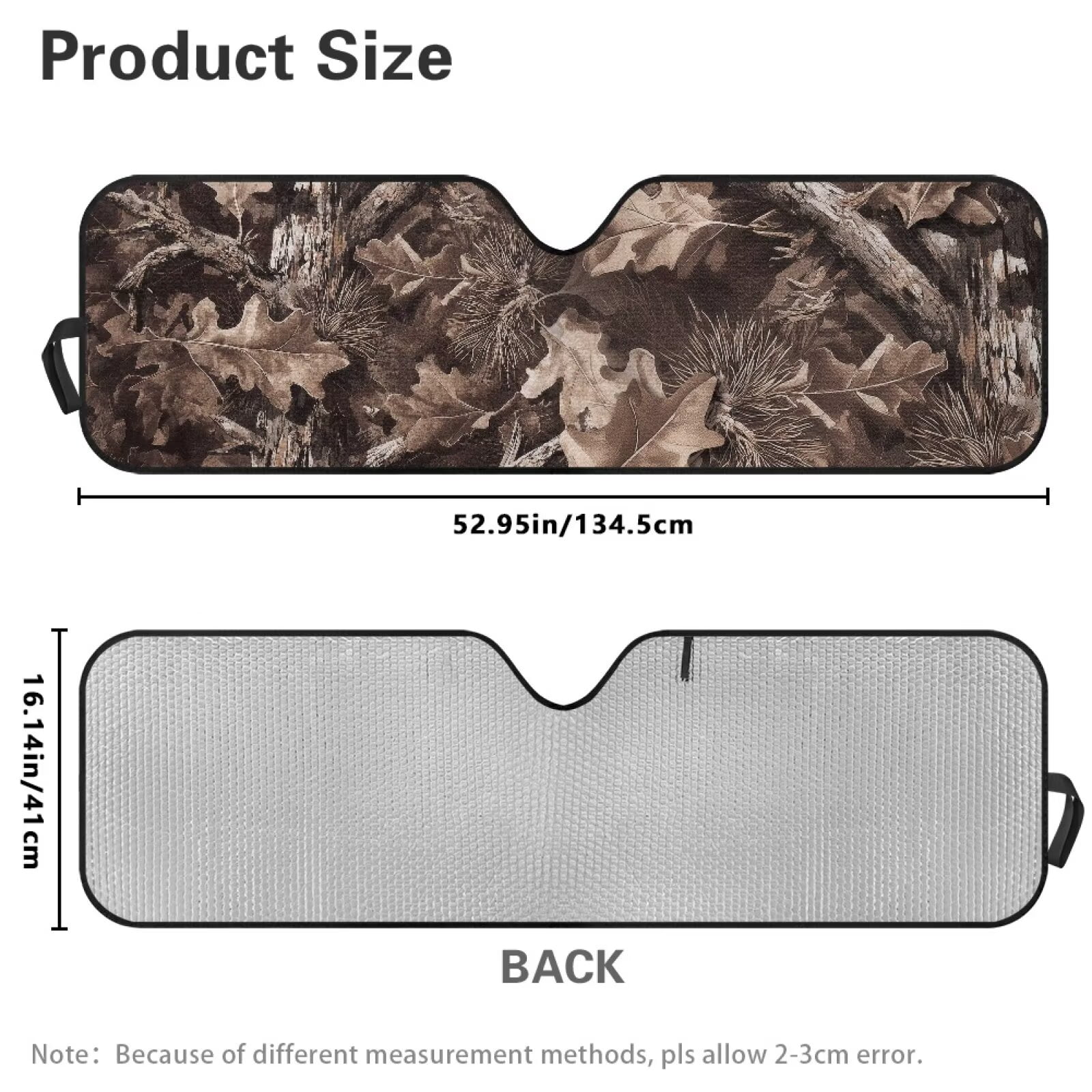 Uorisanigo Car Sun Shade Windshield Sun Visor Foldable Camo Hunting Print Sunshade Aluminum Foil Heat Shield for Jeep Wrangler TJ JK JKU JL JLU, Effectively Blocking Heat and UV Rays