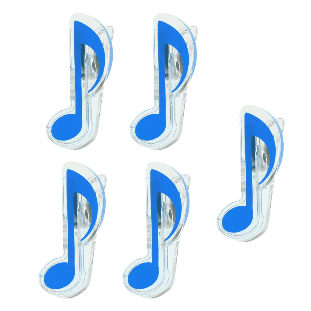 5 Pieces Music Score Note Page Treble Clef Clips Blue Lovely Piano Clip Bookmarks Student Stationery