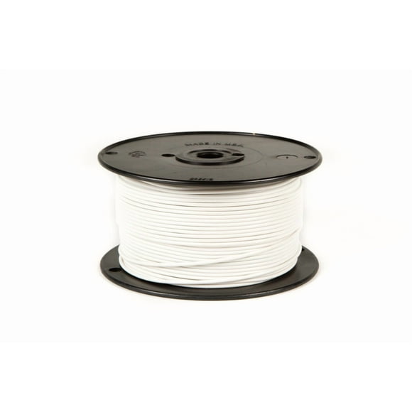 WirthCo Primary Wire 81085 Stranded Conductor; 14 Gauge; White; 100 Feet Spool; Copper Conductor/PVC Insulation