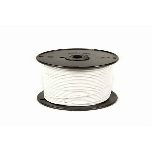 WirthCo Primary Wire 81085 Stranded Conductor; 14 Gauge; White; 100 Feet Spool; Copper Conductor/PVC Insulation