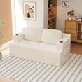 thumbnail image 2 of Homall Cloud Boneless Corduroy Sofa Loveseat Double-seater Couch Lounge Floor Chair for Bedroom,White, 2 of 7