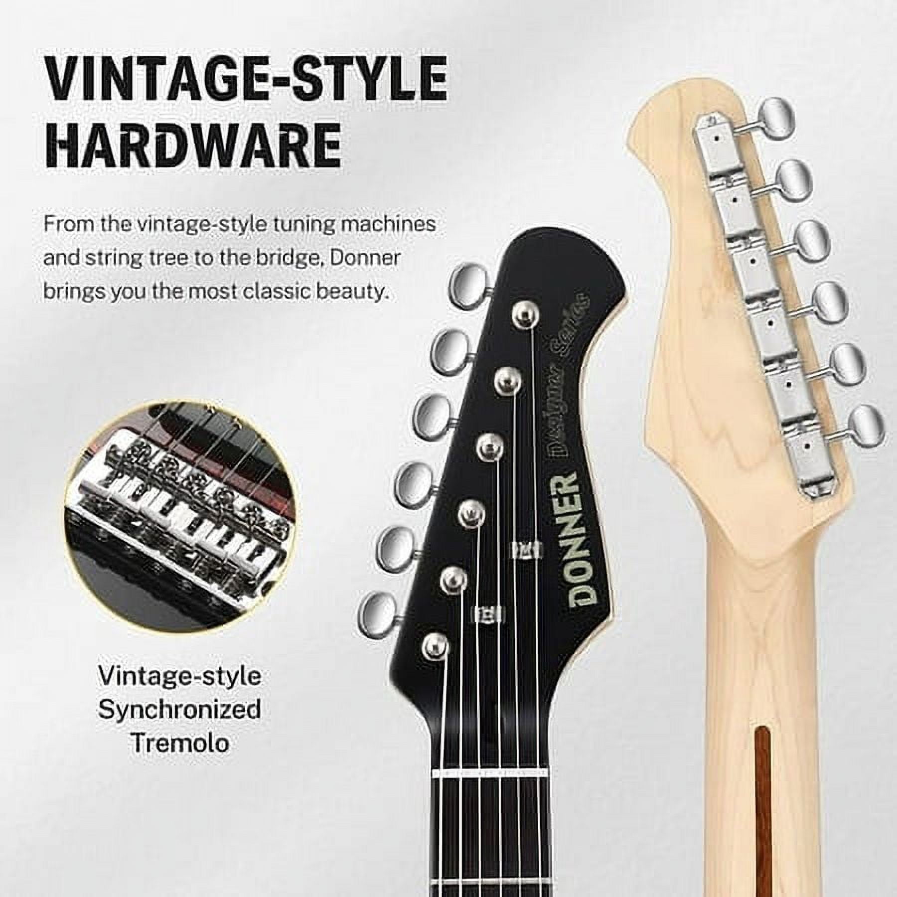 Donner 39 Inch Electric Guitar, ST Electronic Guitar for Beginner Intermediate, Red