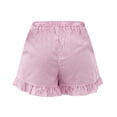 thumbnail image 7 of RYDCOT Striped Shorts for Women High Waisted Beach Casual Pull on Elastic Waist Summer Shorts with Pockets Pink, 7 of 7