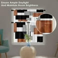 thumbnail image 2 of Brown Kitchen Window Curtains Valance and Tier Set 36 Inch, Black Grey White Modern Rod Pocket Short Tier Curtain for Bathroom, Abstract Art Small Cafe Drapes for Decor, 2 of 7