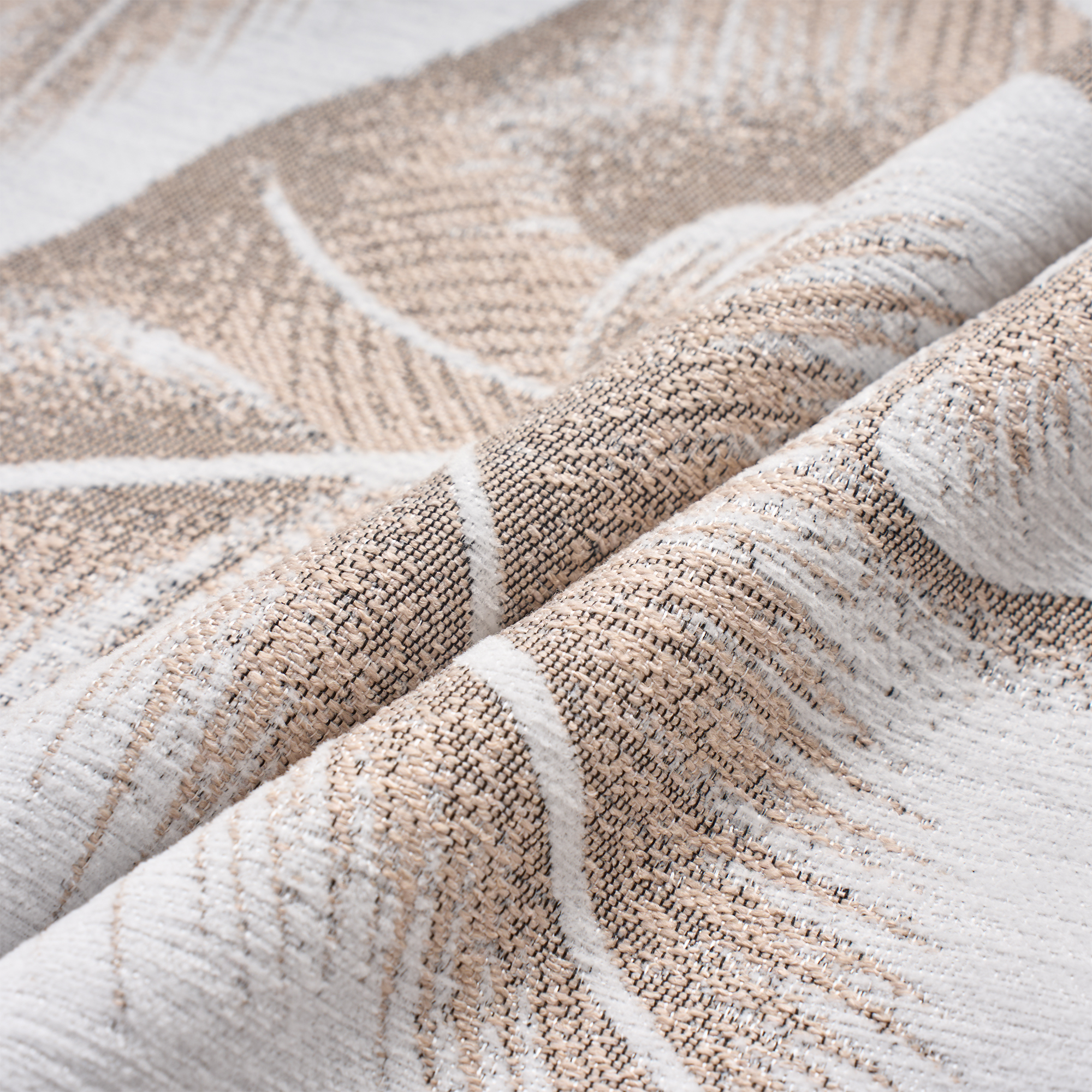 Unique Bargains Pack of 2 Leaf Pattern Chenille Throw Pillow Covers Light Brown
