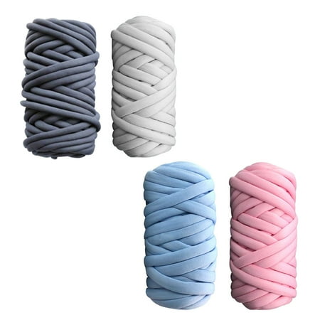 Super Chunky Vegan Yarn, Acrylic Bulky Thick Roving Washable Softee Chunky Jumbo Yarn for Arm Knitting DIY Kit Handmade Blankets Rugs