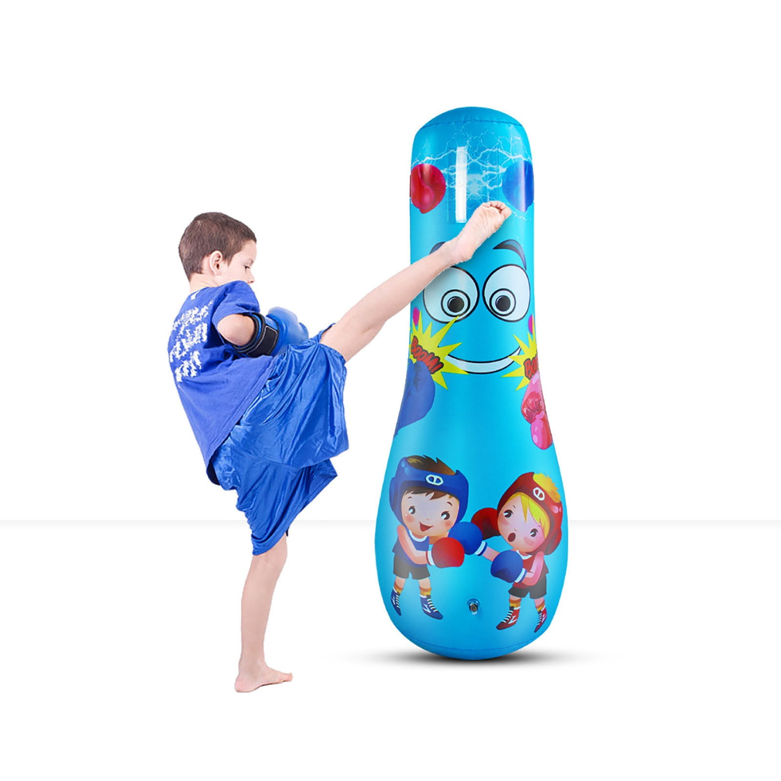 Sac De Frappe Gonflable Enfant 160cm - Avec Base Remplie D'eau - Pour Boxe, Karaté - Cadeau Garçons/filles 4-12 Ans - 3