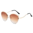 thumbnail image 1 of Gafas de sol de ojo de gato con borde cortado sin marco, gafas de sol modernas y con personalidad, hechas de metal, 1 of 5