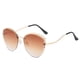 thumbnail image 1 of Gafas de sol sin marco del ojo de gato del borde cortado gafas de sol de moda de la personalidad de la moda, hechas de metal, 1 of 5