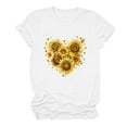 thumbnail image 5 of Auroural T Shirts for Women Short Sleeve Shirts for Women Graphic Tees Sunflower Printed Shirt Short Sleeve Round Neck Outfit Clothes Workout Tops for Women Womens Tops 1PC Top White XL, 5 of 5