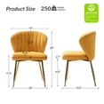thumbnail image 6 of Modern Velvet Accent Chair Upholstered Small Vanity Chair Bedroom Living Room Mustard, 6 of 11