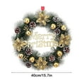 thumbnail image 2 of Front Door Wall Window Artificial Pine Cone Cedar Wreath Christmas Wreath with Golden Leaf 12 inch, 2 of 6