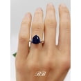 thumbnail image 3 of 10mm Lab-Created Blue Sapphire Trillion Cut, Solitaire Ring, 925 Sterling Silver or Gold, 3 of 3