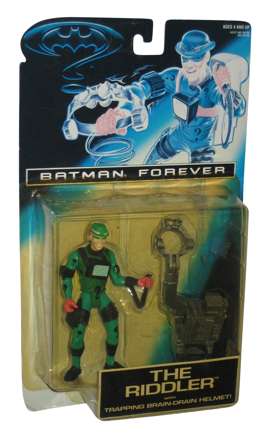 Batman Forever Action Figure for sale online Kenner Jim Carrey As the Riddler with Trapping Brain-Drain Helmet 