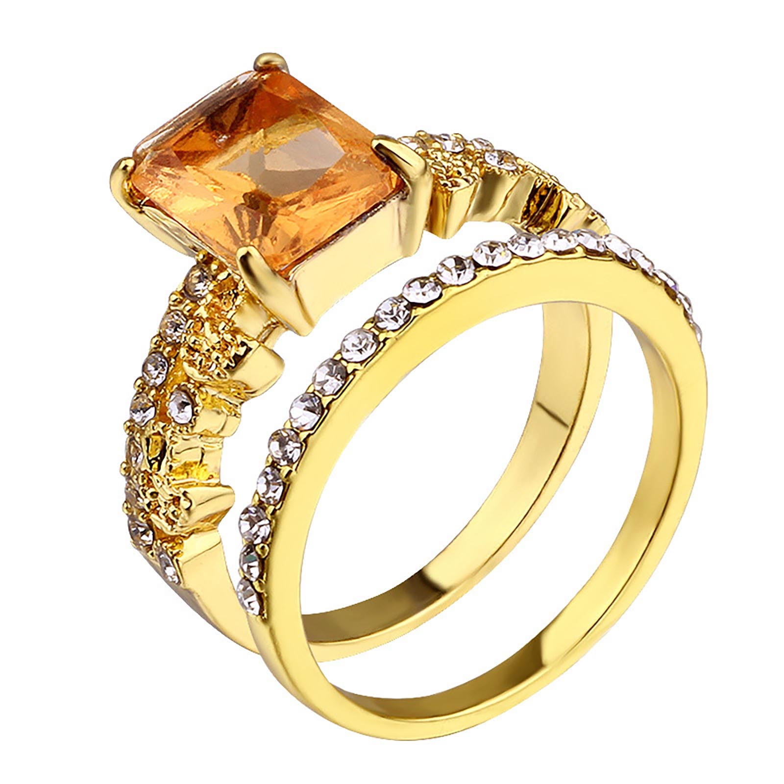 adviicd Size 8 Rings Diamond Temperament Gold Ring Set Geometric