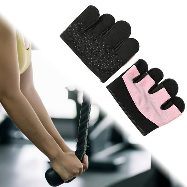 Guantes de entrenamiento, Guantes sin dedos, Protección de manos, Guantes de levantamiento de pesas a prueba de golpes, Guantes de gimnasia para adult Rosa XL