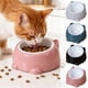 thumbnail image 1 of Plato De Plástico Para Gatos Comedero elevado de plástico para gatos, 16 x 7,5 cm, con boca ancha para que coman y beban cómodamente, color negro, 1 unidad Rkxzt, 1 of 8