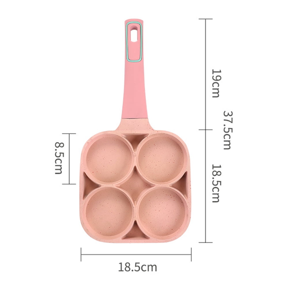 PBPBOX Pink Non Stick Egg Frying Pan with Groove Design for Easy Cooking and Even Heating