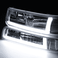 thumbnail image 5 of M-AUTO Headlights Assembly with LED Tube DRL for 99 00 01 02 Chevy Silverado 1500HD 2500HD 3500HD / 00-06 Suburban 1500 2500 Tahoe Truck, 5 of 11