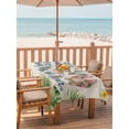 thumbnail image 2 of Outdoor Tablecloth with Umbrella Hole for Patio/Picnic/Party/Camping, Summer Slippers Waterproof Table Cloth Rectangle Table Cover Washable, Tropical Botanical Palm Leaves Rustic (60"x 120"), 2 of 8