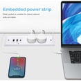thumbnail image 7 of Recessed Power Strip with 20W USB C Port, Fast Charging USB A Port Desk Outlet, Furniture Hidden Charging Station for Side Table, End Table, with 6FT 45 Degree Flat Plug Extension Cord,White, 7 of 7