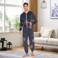thumbnail image 6 of FORMRS Onesies Pajama for Adults Unisex Hoodie Winter Jumpsuit One Piece Sleepwear, Sizes S-2XL, Red and White Fireworks Pattern, 6 of 7
