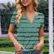 thumbnail image 2 of TaTaai Women's Lightweight Short Sleeve Button Up Collar Allover Print Shirt Top Airy Summer Blouse Relaxed Fit Plus Size Gift, 2 of 6