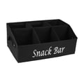 thumbnail image 1 of Organizador de refrigerios, cesta de tela para exhibir alimentos, contenedor de almacenamiento de 6 compartimentos, estación de refrigerio, decoración negro, 1 of 8