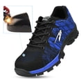 thumbnail image 4 of ATTOE Chaussures de Sécurité pour Hommes Embout en Acier Anti-Perforation Bottes de Travail Randonnée Escalade Espadrilles (Bleu 43)-0813, 4 of 5