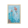 thumbnail image 1 of Mermaid Wall Art with Frame, Art of Little Girl Under the Sea in Corals Castle and Little Fish Print, Printed Fabric Poster for Bathroom Living Room, 23" x 35", Teal Orange, by Ambesonne, 1 of 2