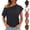 Black, variant on Women's One Shoulder Tee Dolman Short Sleeve T-Shirt Loose Summer Pullover Tops for Women