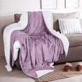thumbnail image 2 of Great Bay Home Velvet Plush Sherpa Fleece Reversible Blanket, King/CalKing, Lilac, 2 of 5