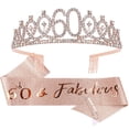 thumbnail image 1 of Juego de corona de 16 cumpleaños y marco dulce de 16 y alfileres de perlas, tiara y corona de cumpleaños para niñas, banda de cumpleaños para niñas, decoraciones dulces de 16 cumpleaños para niñas, re, 1 of 4