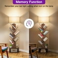 thumbnail image 6 of OUTONLIFE Tree Bookshelf with Light, 6-Tier Floor Standing Bookcase with Drawer for Living Room Bedroom, Office, Walnut, 6 of 9