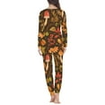 thumbnail image 3 of Suhoaziia Pajama Sets for Women Soft Pants Orange Leaves Thankful Pj Comfortable Long Sleeve Shirt 2 PCS Size 5XL Indoor Nightwear for Leisure Time Home Life Outfits, 3 of 5