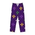 thumbnail image 2 of Vsdgher Purple Mardi Gras Print Mens Pajama Pants Sleep & Lounge Pants, PJ Bottoms With elastic waistb and Pockets, 2 of 5