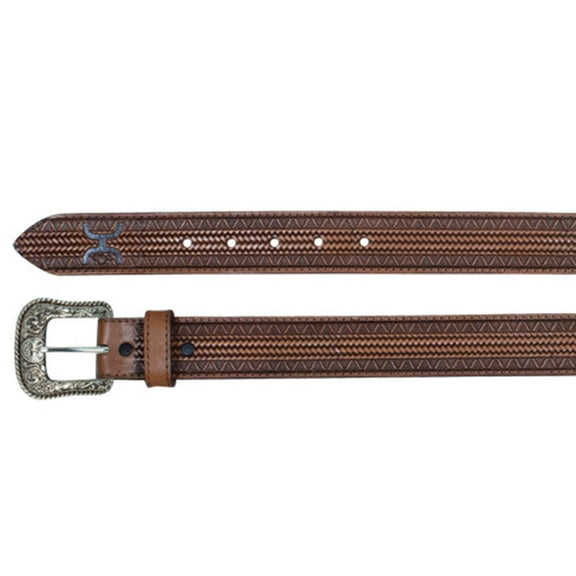 Western Trenditions Llc Mens  Hooey  Geometric Belt 44 Brown
