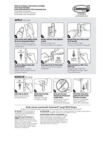 Command™ Large Utility Hook GP003-7NA, 7 Hooks, 12 Strips