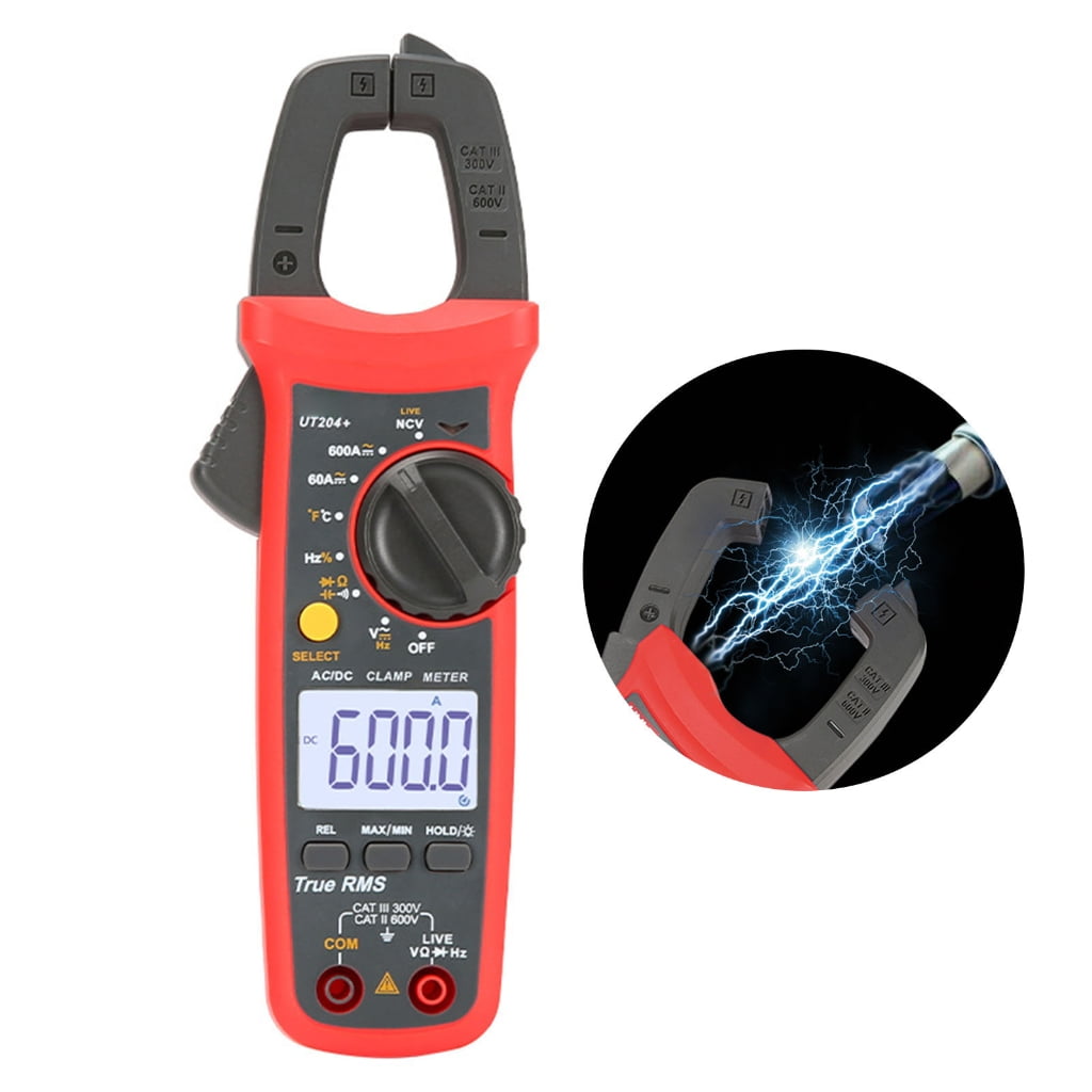 MOMOJIA Multimeter Clamp Meter with Data Hold Backlit Professional Meter Electrician Tool Measuring Diode Resistance Frequency